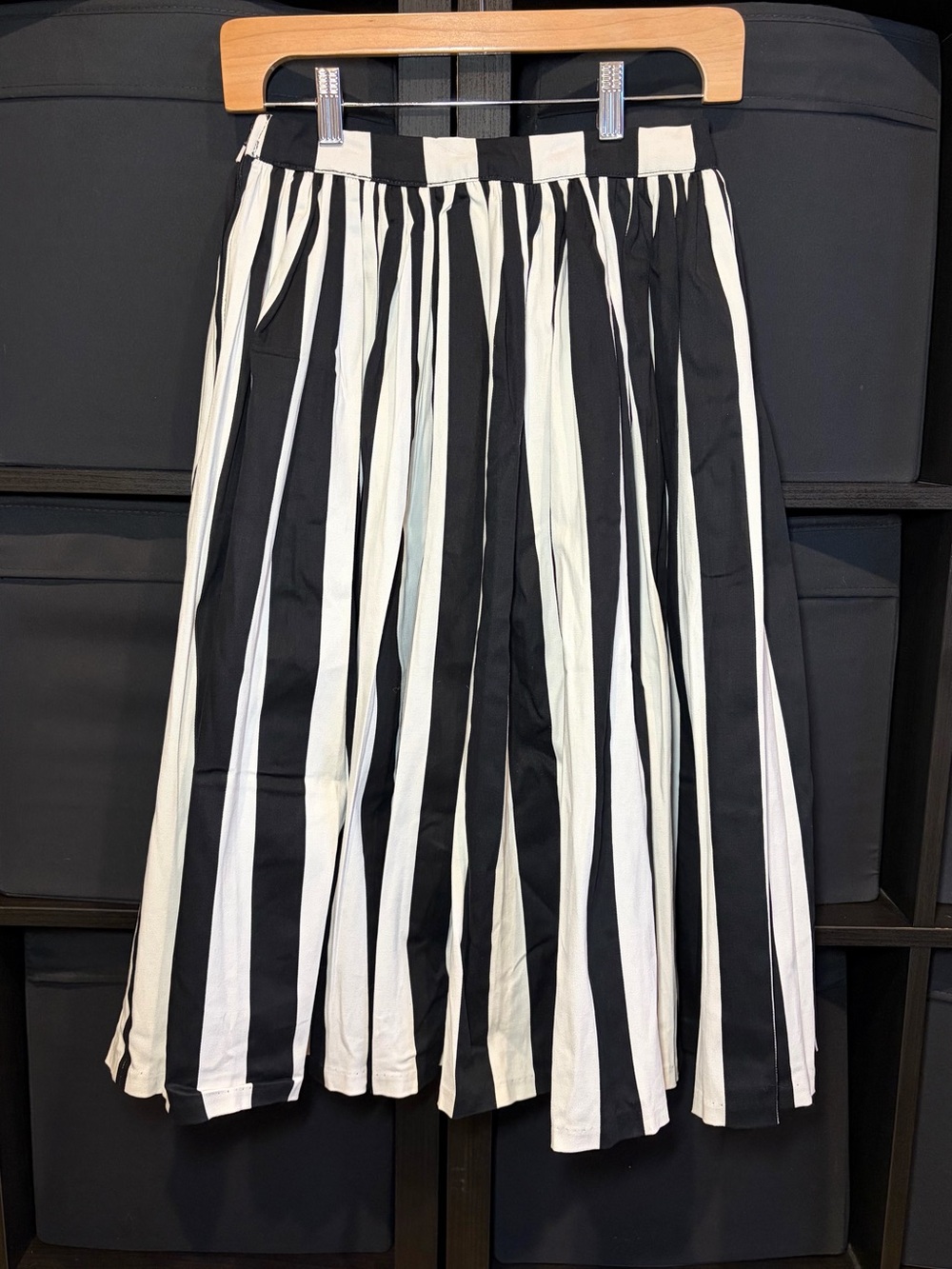 Pinup Couture Black & White Striped “Beetlejuice” Jenny swing Skirt Size S NWOT - Picture 3 of 7